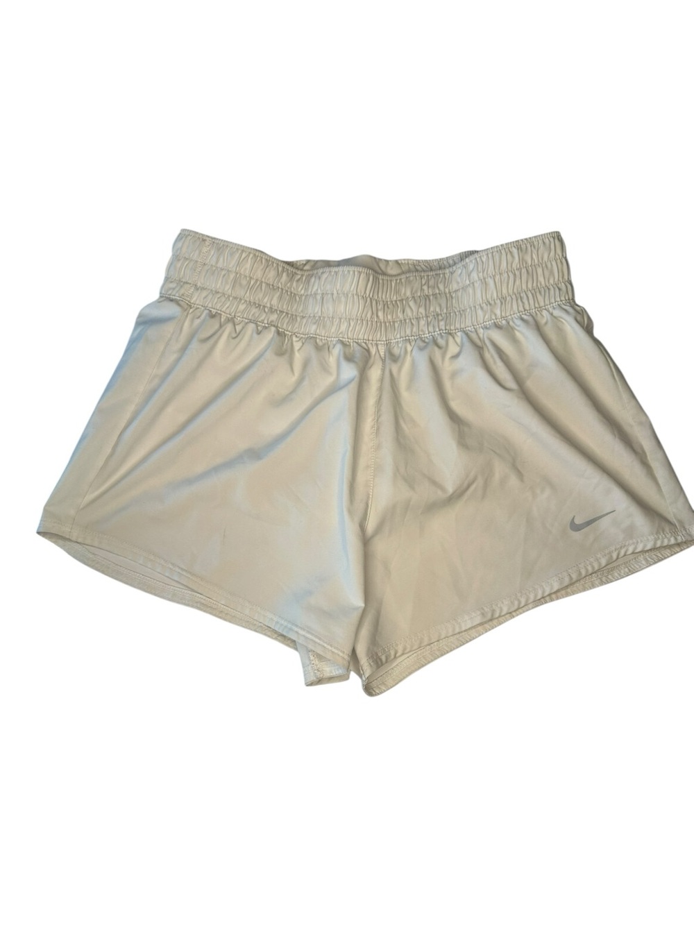 Nike Dri-FIT Women’s Running Shorts Size S White Built In Brief Lined Athletic